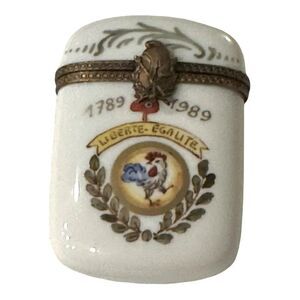 Limoges France Paris Style Porcelain Trinket Box w Rooster